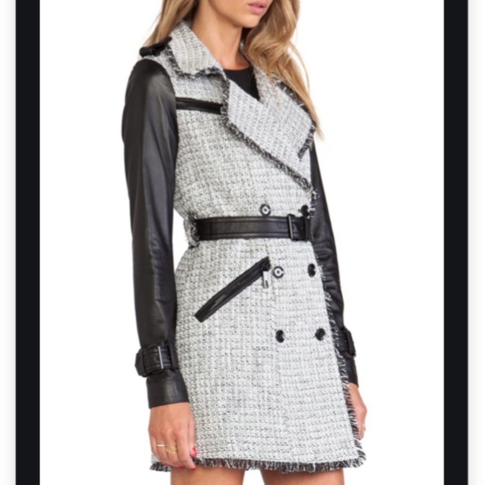 Rachel Zoe LUXE Lambskin Tweed Trench Coat